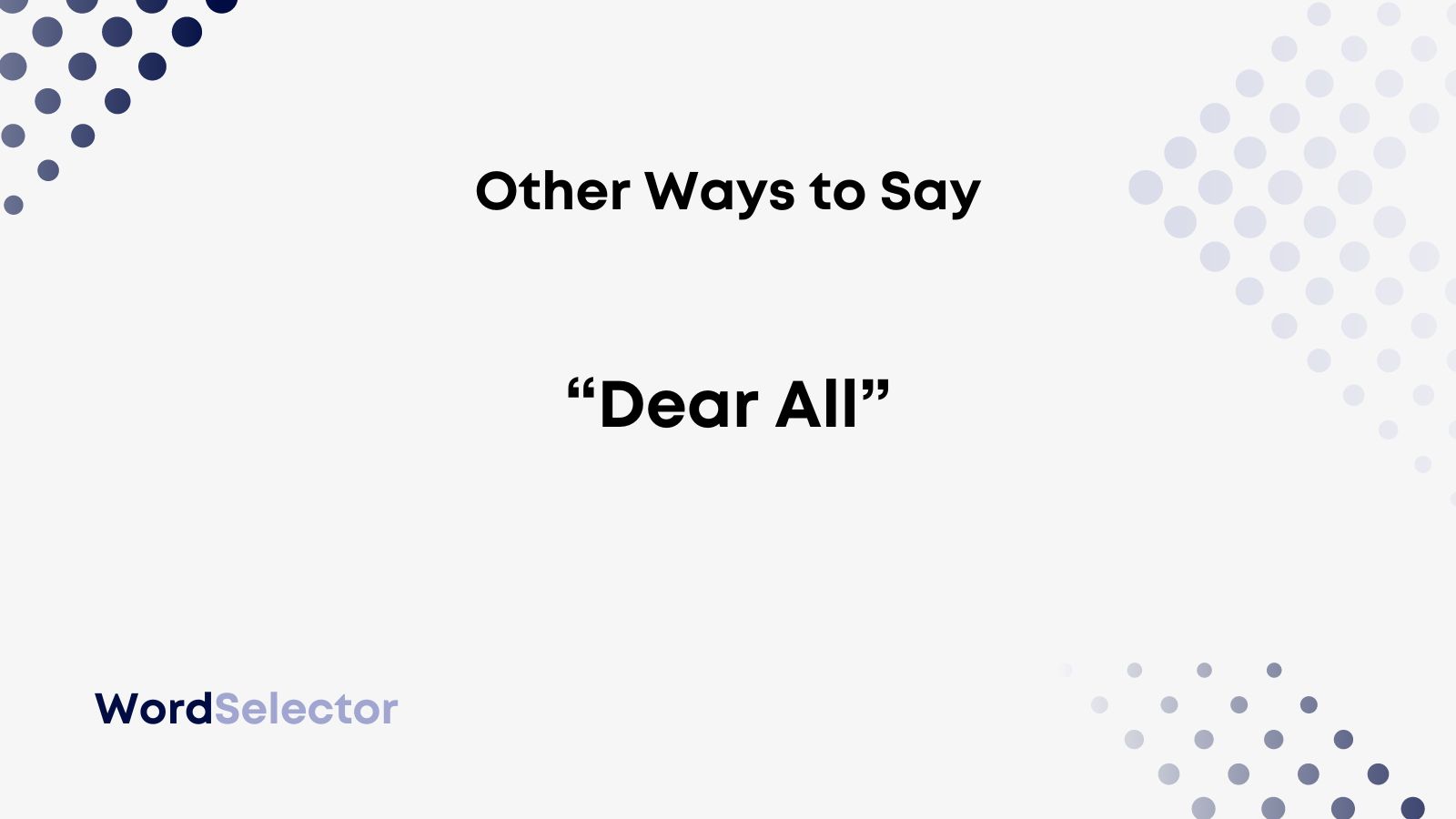 How To Say Dear All In Japanese