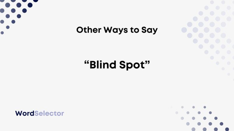 12 Other Ways To Say Blind Spot WordSelector