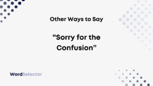 what can i say instead of sorry for the confusion