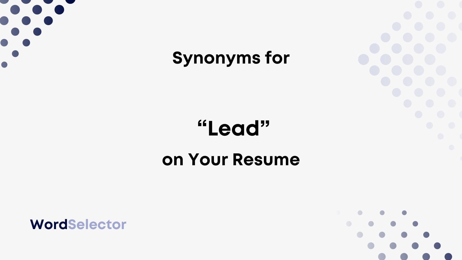 resume another word for lead
