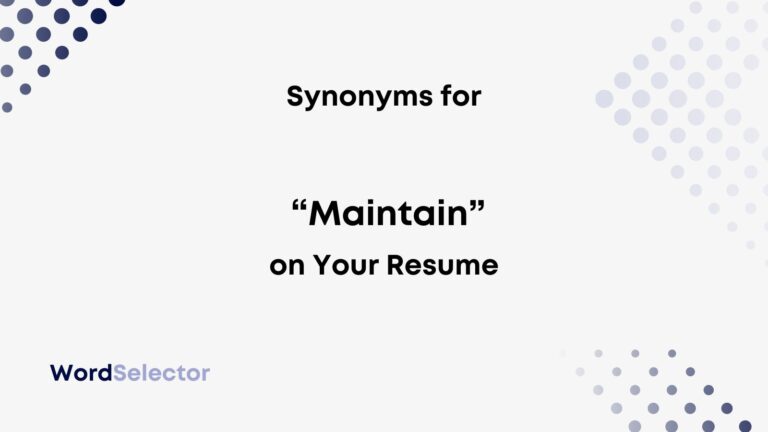 take care of synonym resume