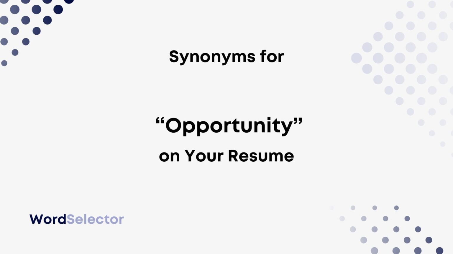 opportunity synonym cover letter