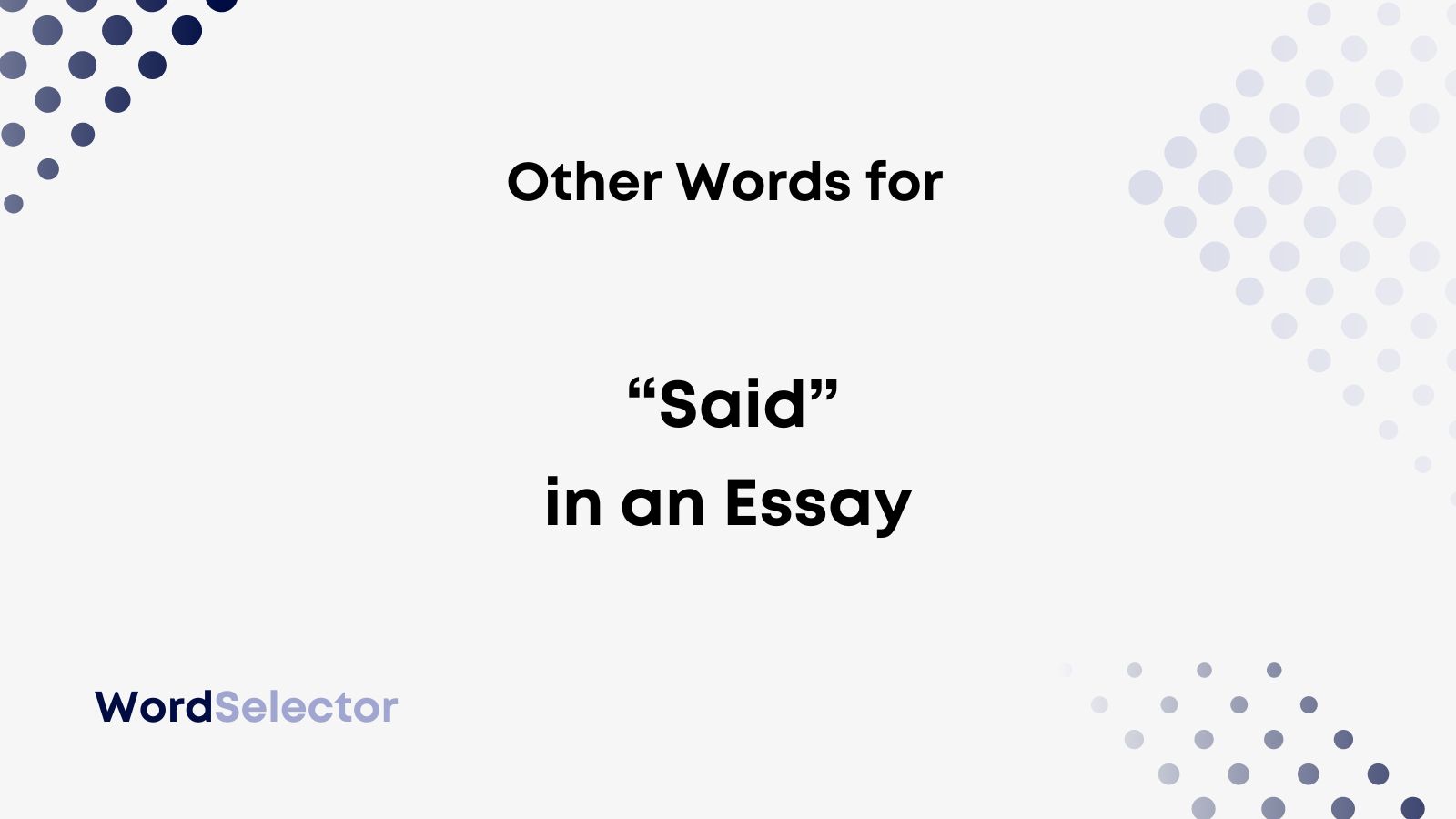 another word for defined in an essay