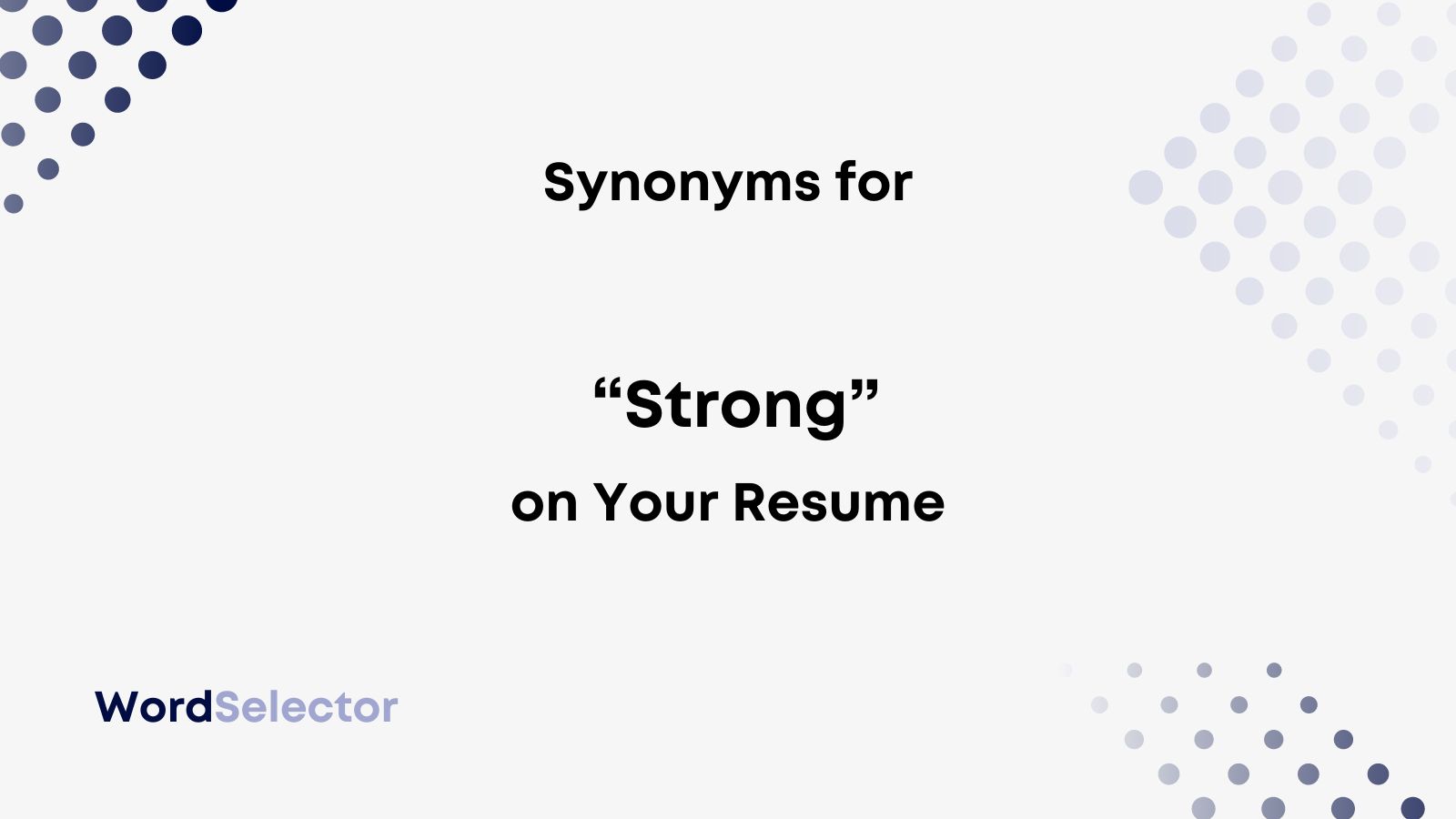 another word for strong on resume