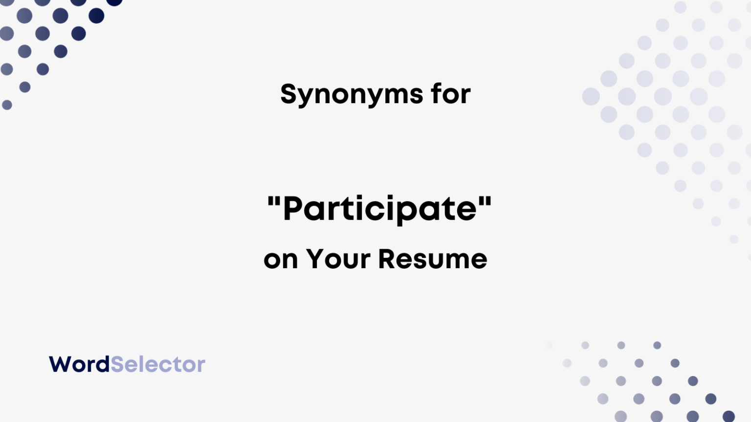 another word for participate resume
