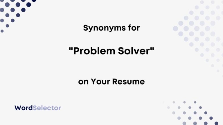 solve problem synonym resume